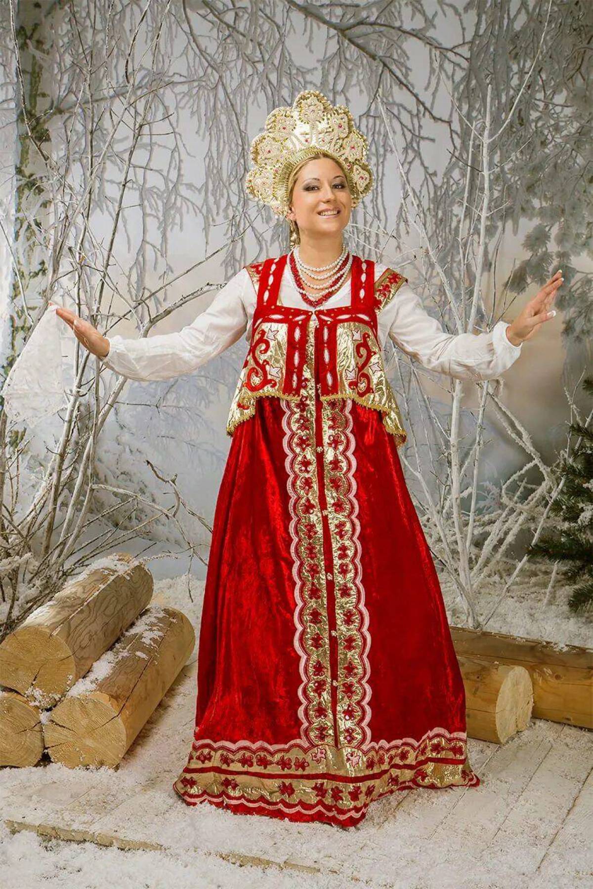 Girls in Slavic costumes in Dushanbe